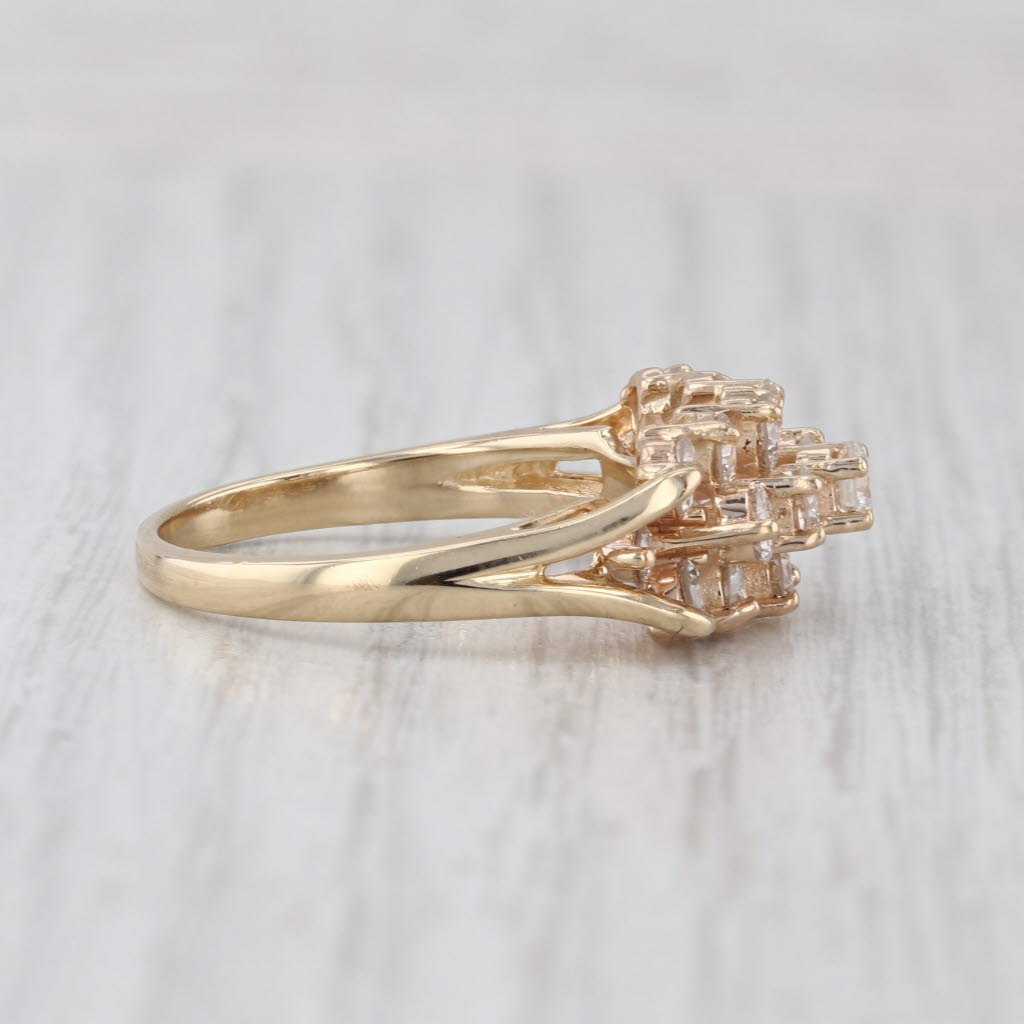 1.85ctw Diamond Rows Ring 14k Yellow Gold Size 9.75 Bridal