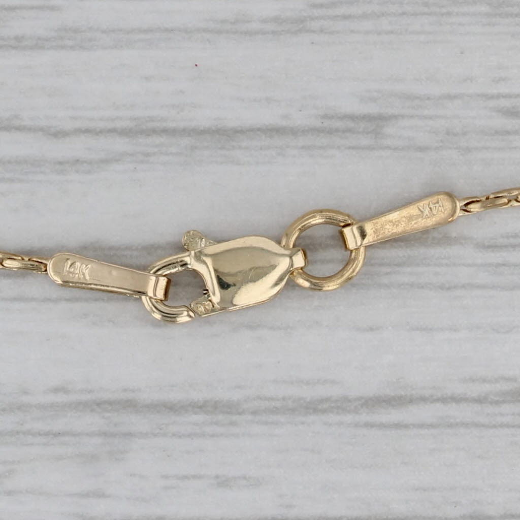 Gray Bar Link Box Chain 14k Yellow Gold 18.25" 0.8mm