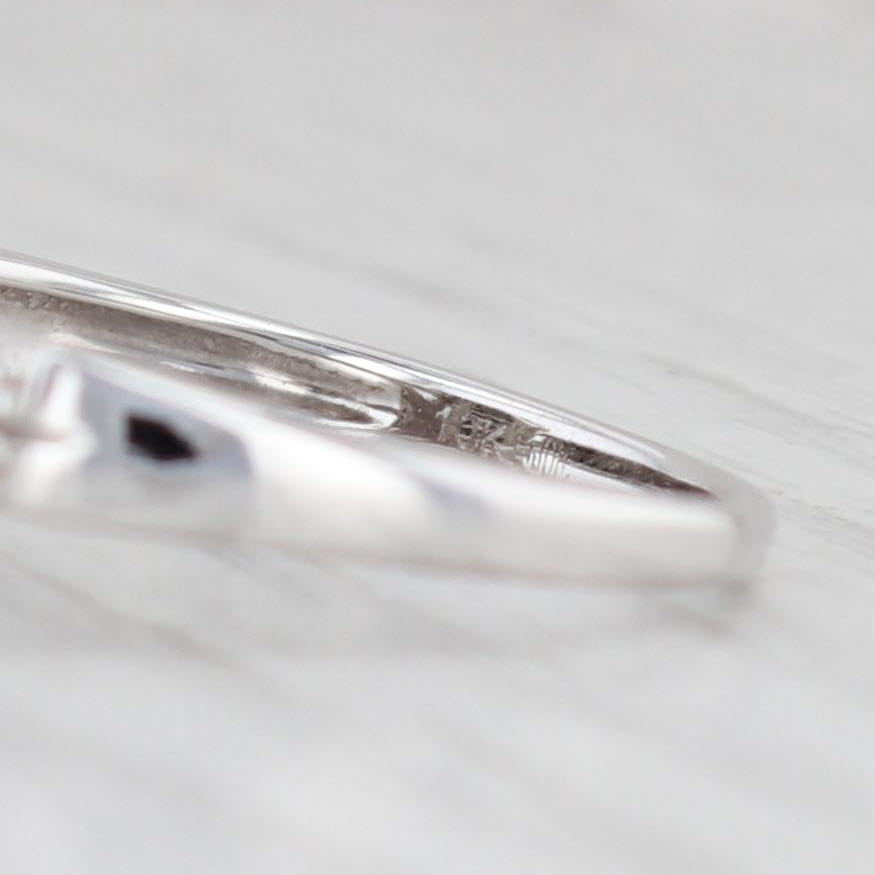 Light Gray 0.44ctw Princess Blue White Diamond Halo Ring 10k White Gold Sz 9.25 Engagement