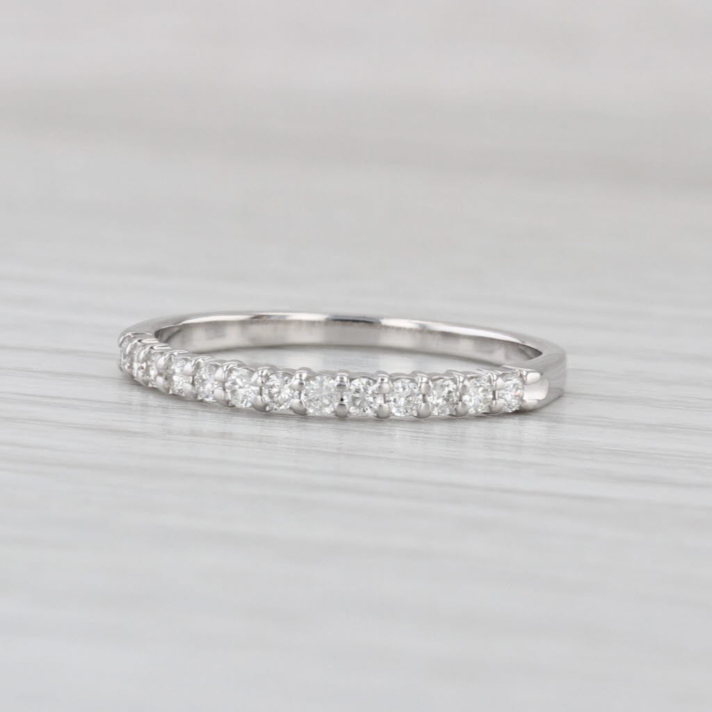 0.25ctw Diamond Wedding Band 14k White Gold Anniversary Ring Size 7.25