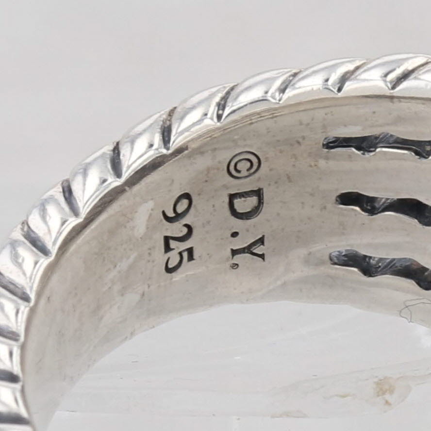 David Yurman Wheaton 0.77ctw Pave Diamond Ring Sterling Silver Size 6