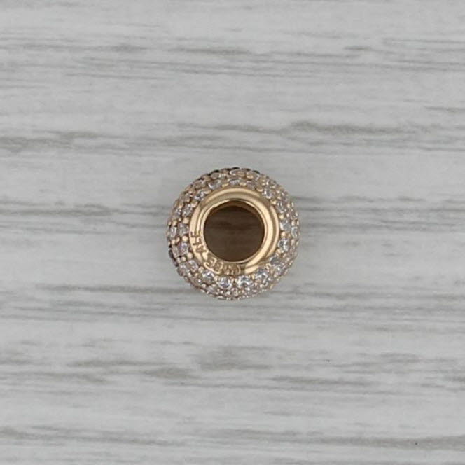 Authentic Pandora Pave Lights Charm 750819CZ 14k Gold Clear CZ Bead