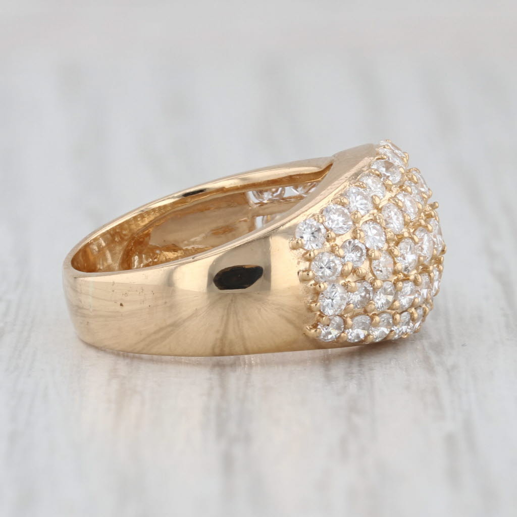 1.20ctw Pave Diamond Overlay Ring 14k Yellow Gold Size 5.25