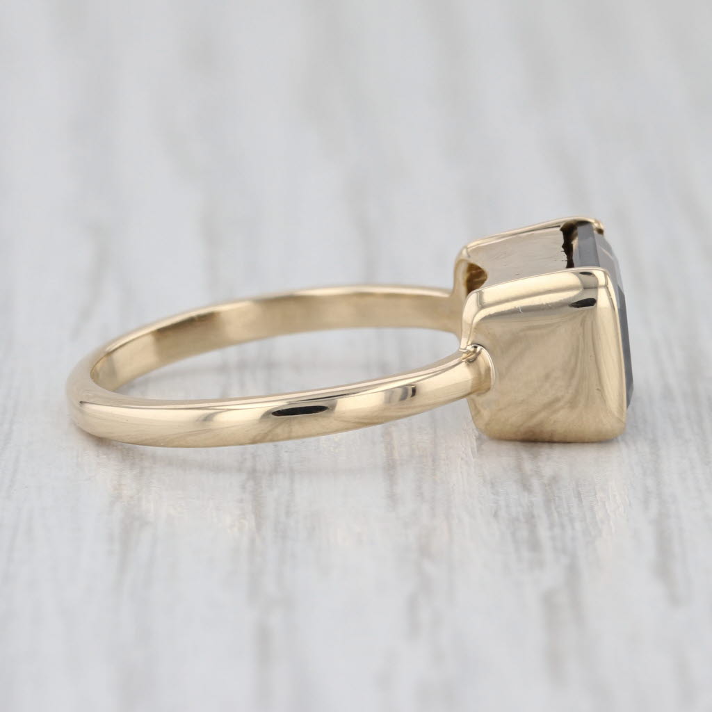 4.05ct Moissanite Solitaire Ring 10k Yellow Gold Size 7.75