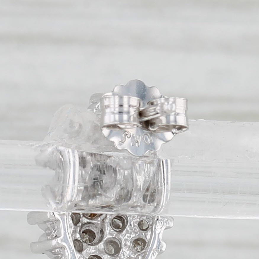 Light Gray 0.26ctw Diamond Cluster Stud Earrings 10k White Gold