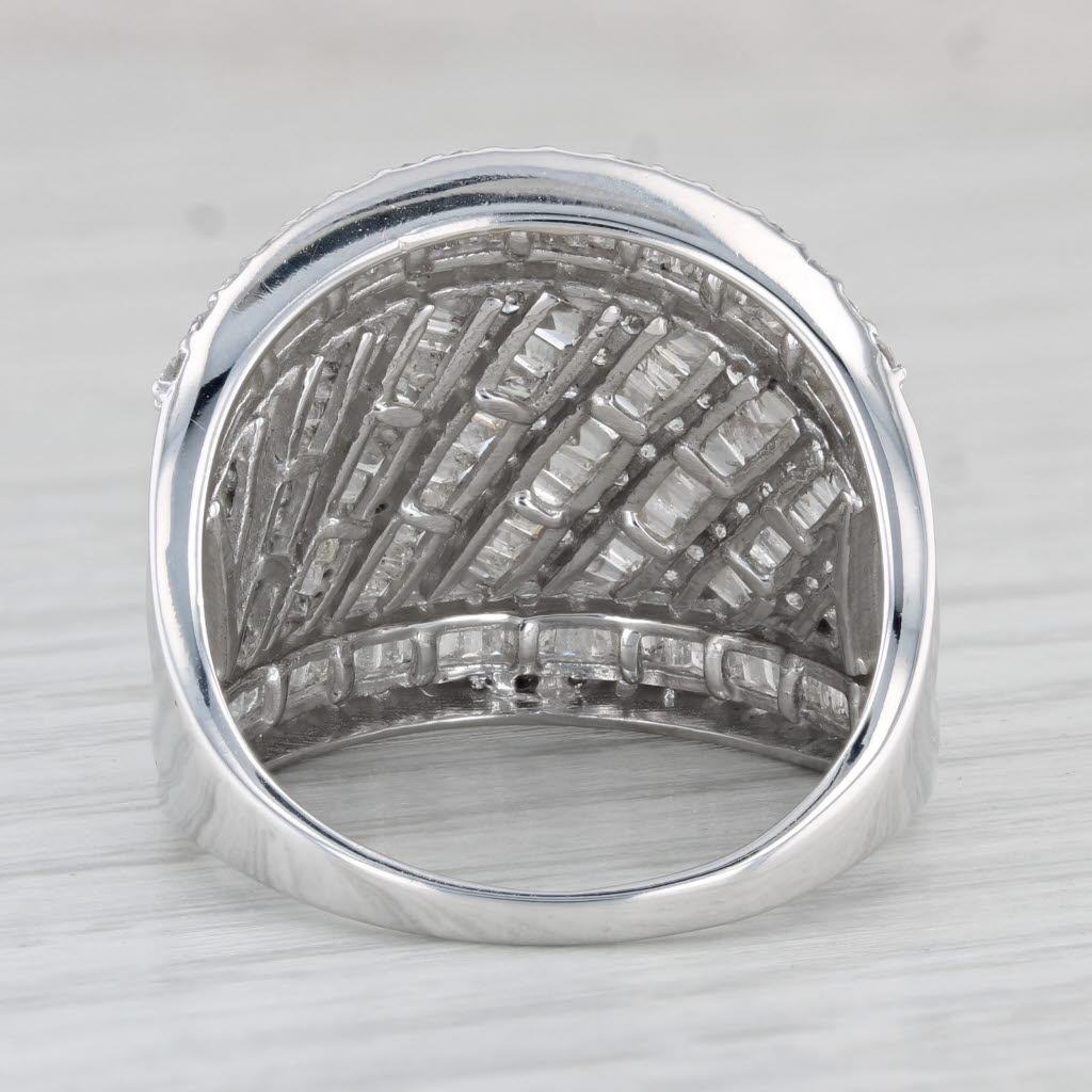 Gray 3ctw Diamond Cocktail Ring 10k White Gold Size 10.75