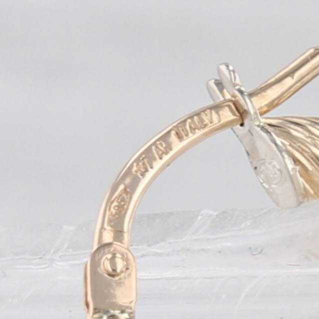 Twist Oval Hoop Earrings 14k Yellow Gold Snap Top Hoops