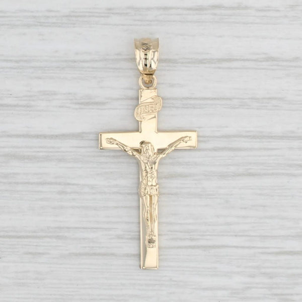 Crucifix Cross Pendant 14k Yellow Gold Religious Jewelry Figural