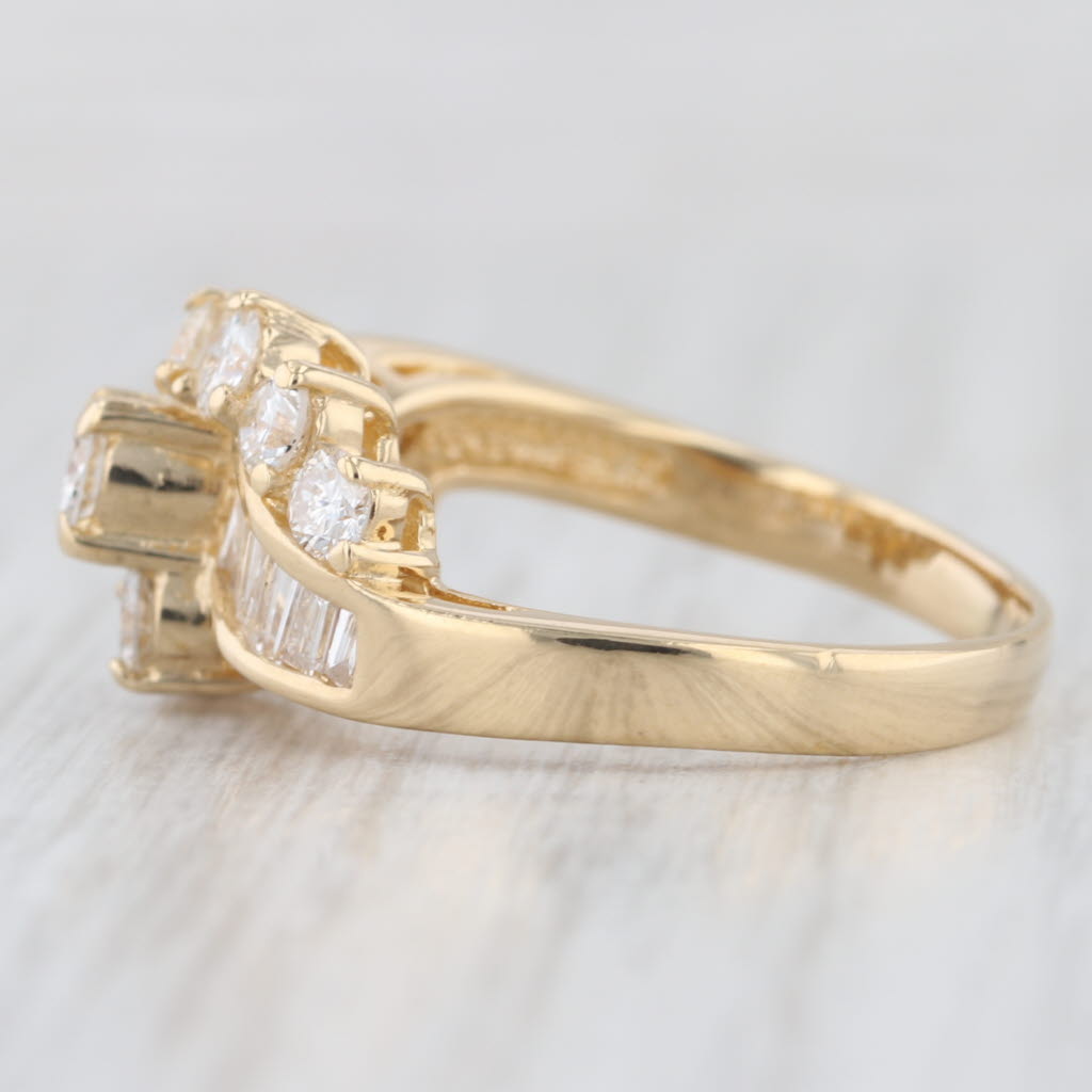 1.29ctw Diamond Bypass Overlay Ring 18k Yellow Gold Size 7.25