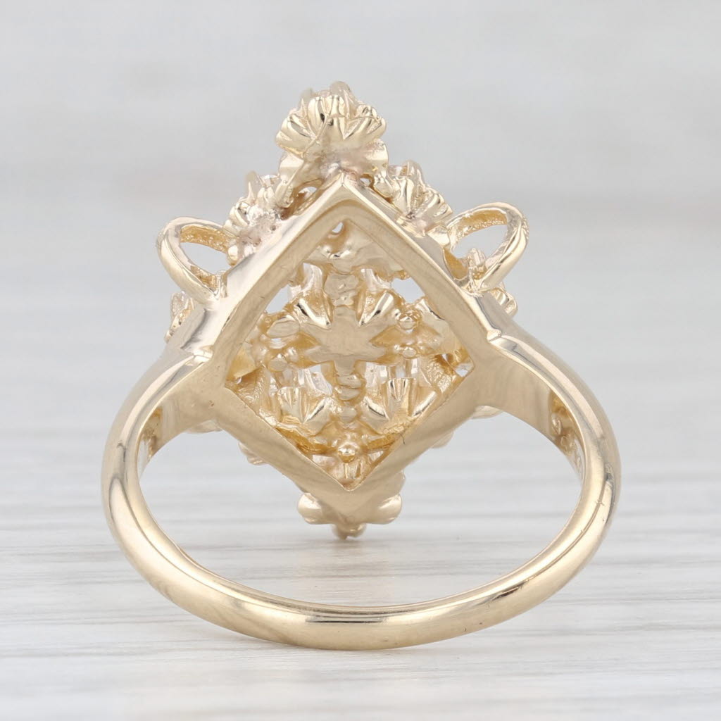 Light Gray 0.36ctw Diamond Cluster Ring 14k Yellow Gold Size 6.25 Cocktail