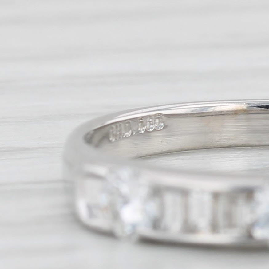 Light Gray 0.49ctw Diamond Ring 14k White Gold Size 5.25 Wedding Band Stackable