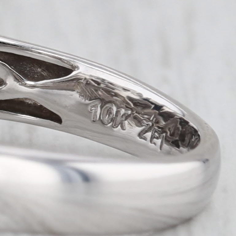 1.15ctw Diamond Halo Engagement Ring 10k White Gold Size 7.75