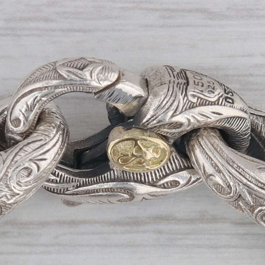 Dark Gray Scott Kay Cable Chain Bracelet Sterling Silver 7" Extra Links Pouch cloth