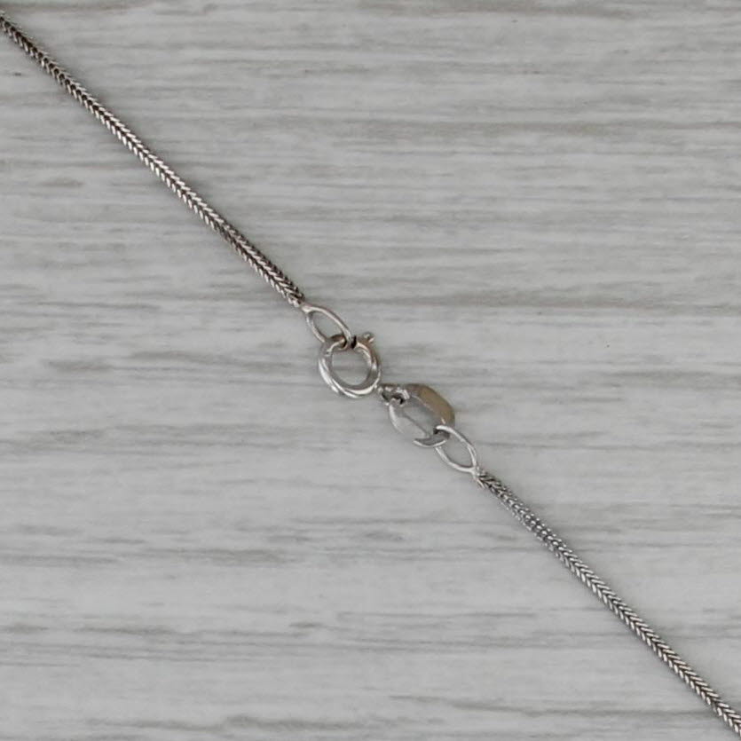 0.43ctw Princess Diamond Journey Pendant Necklace 14k White Gold 18" Wheat Chain