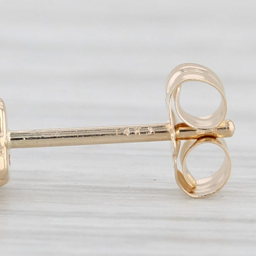 Light Gray 0.34ctw Diamond Heart Solitaire Stud Earrings 14k Yellow Gold