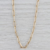 Paperclip Elongated Cable Chain Necklace 14k Yellow Gold 20" 2.9mm