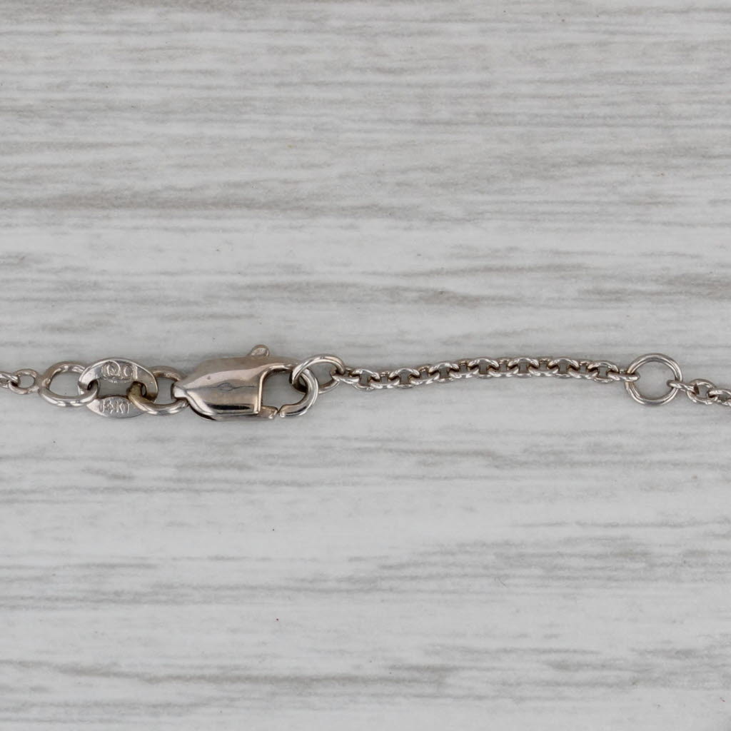 Gray 0.25ct Diamond Solitaire Bracelet 14k White Gold Double Sided 7.5" Cable Chain