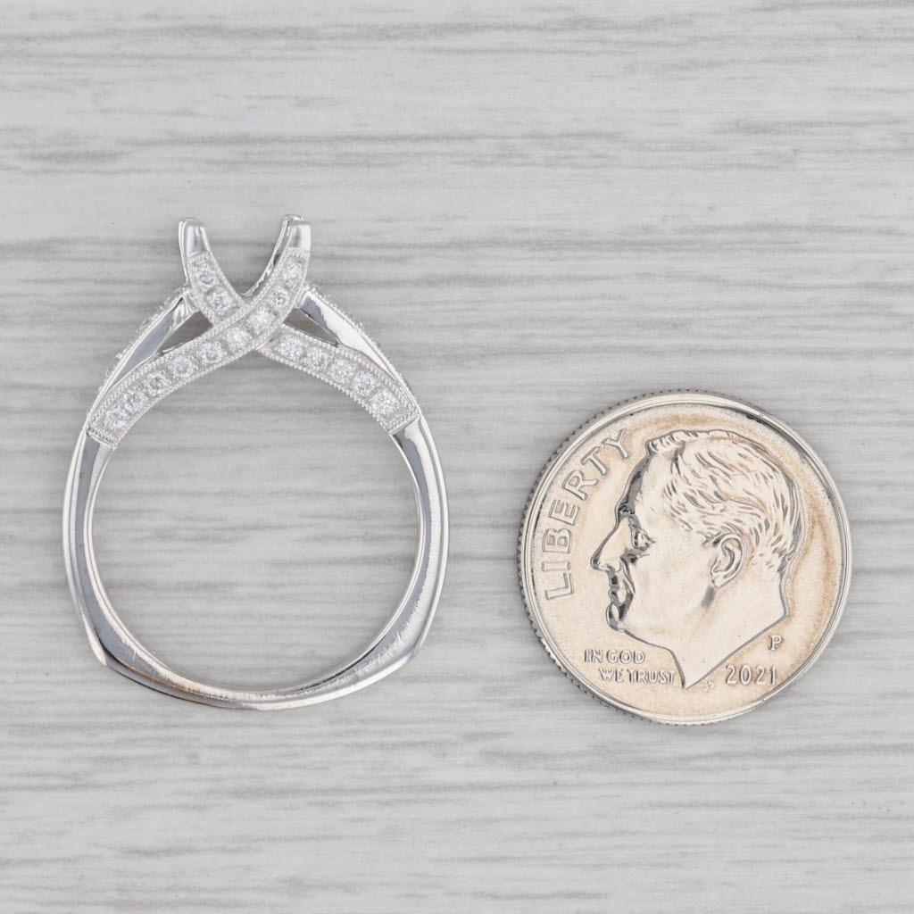 Gray Beverley K 0.45ctw Solitaire Semi Mount 18K White Gold Diamond Engagement Ring