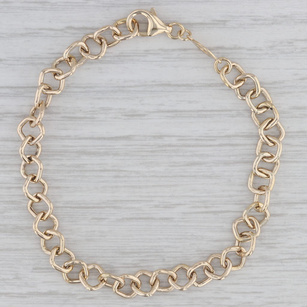 Gray Rosato Cable Chain Bracelet 14k Yellow Gold 6.75" 6.5mm