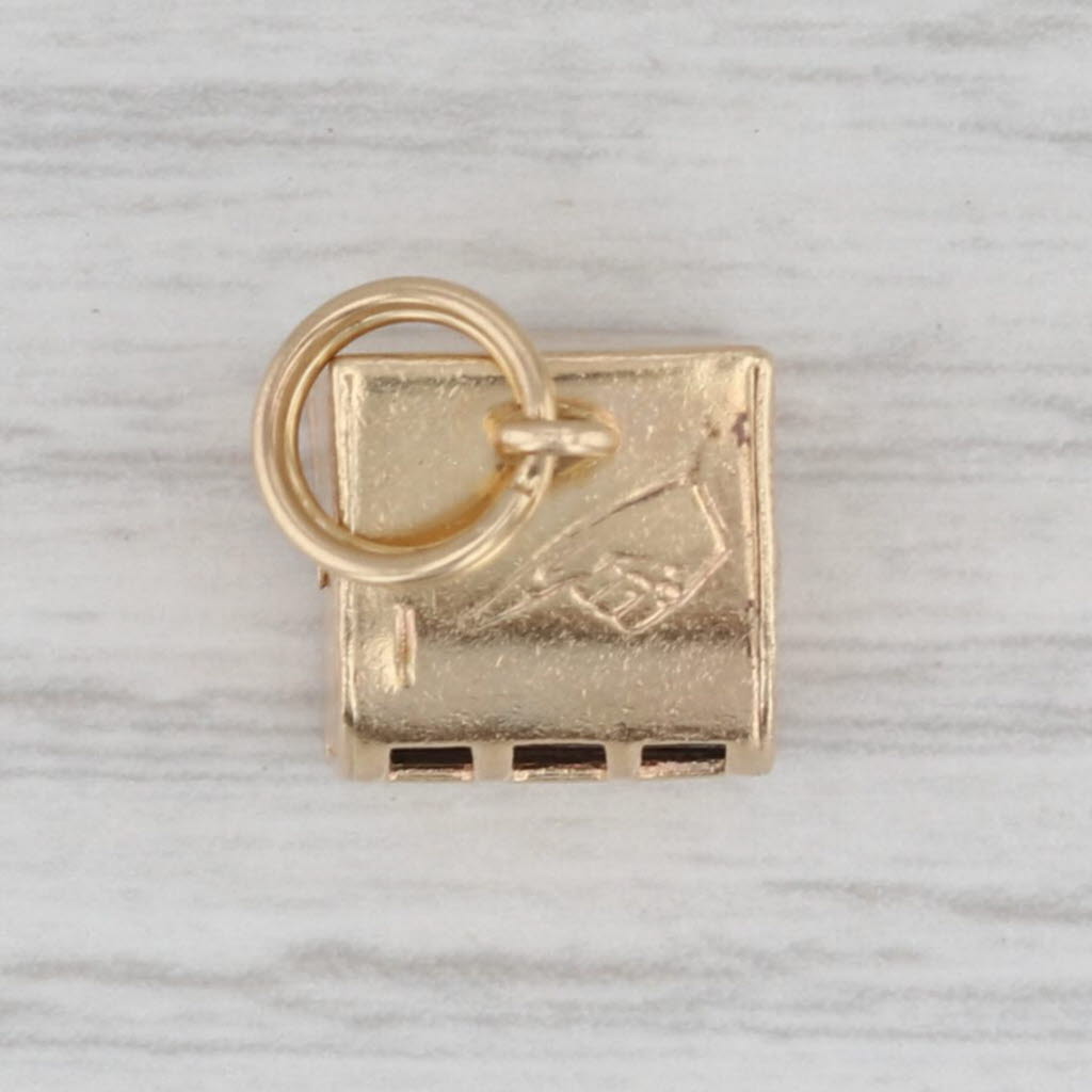Vintage Slot Machine Charm 14k Yellow Gold Ornate Souvenir Pendant As Is