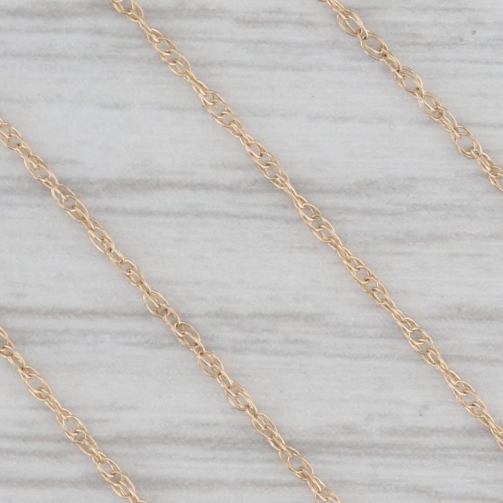 Gray 18" 0.9mm Fine Rope Chain Necklace 14k Yellow Gold