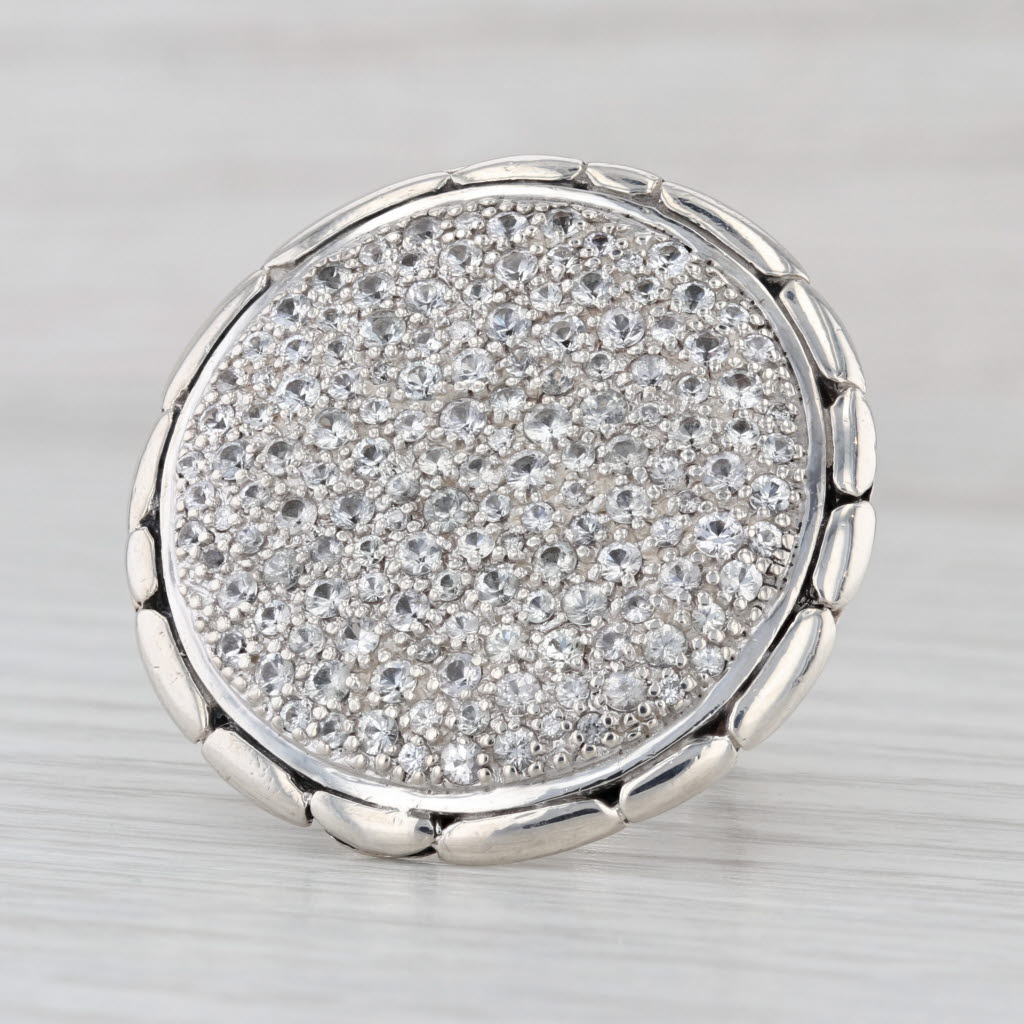 John Hardy Kali Lava White Sapphire Statement Ring Sterling Silver Cocktail