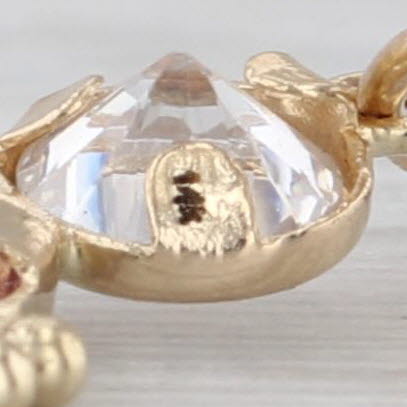 February Birthstone Baby Charm 14k Yellow Gold Imitation Amethyst Pendant