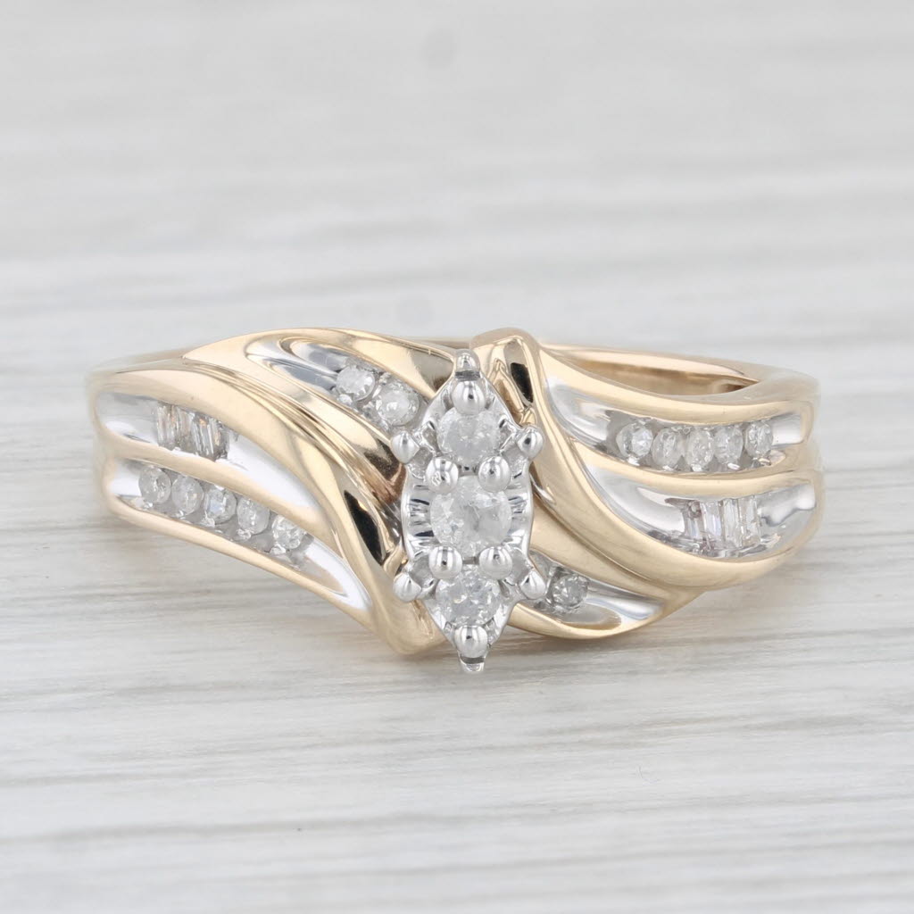 Light Gray 0.15ctw Diamond Engagement Ring 10k Yellow Gold Size 7