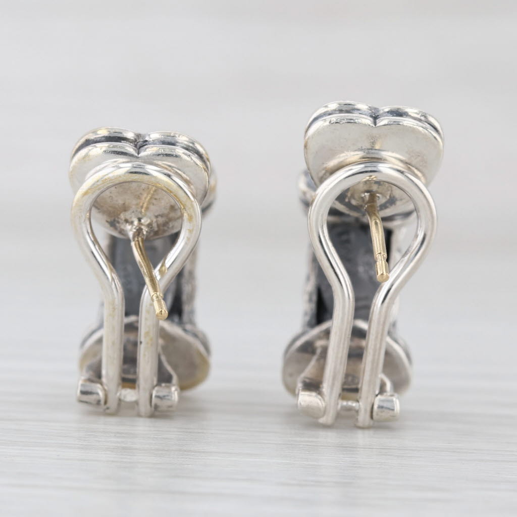 Jonah Grossbardt Drop Earrings Sterling Silver 18k Gold Omega Backs