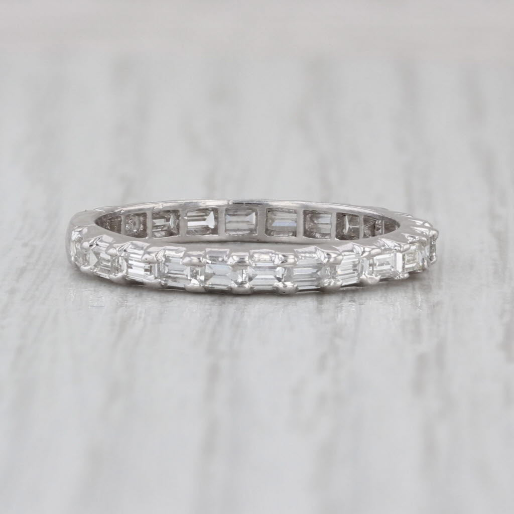 1.20ctw Diamond Wedding Band Platinum Size 9 Stackable Anniversary Ring