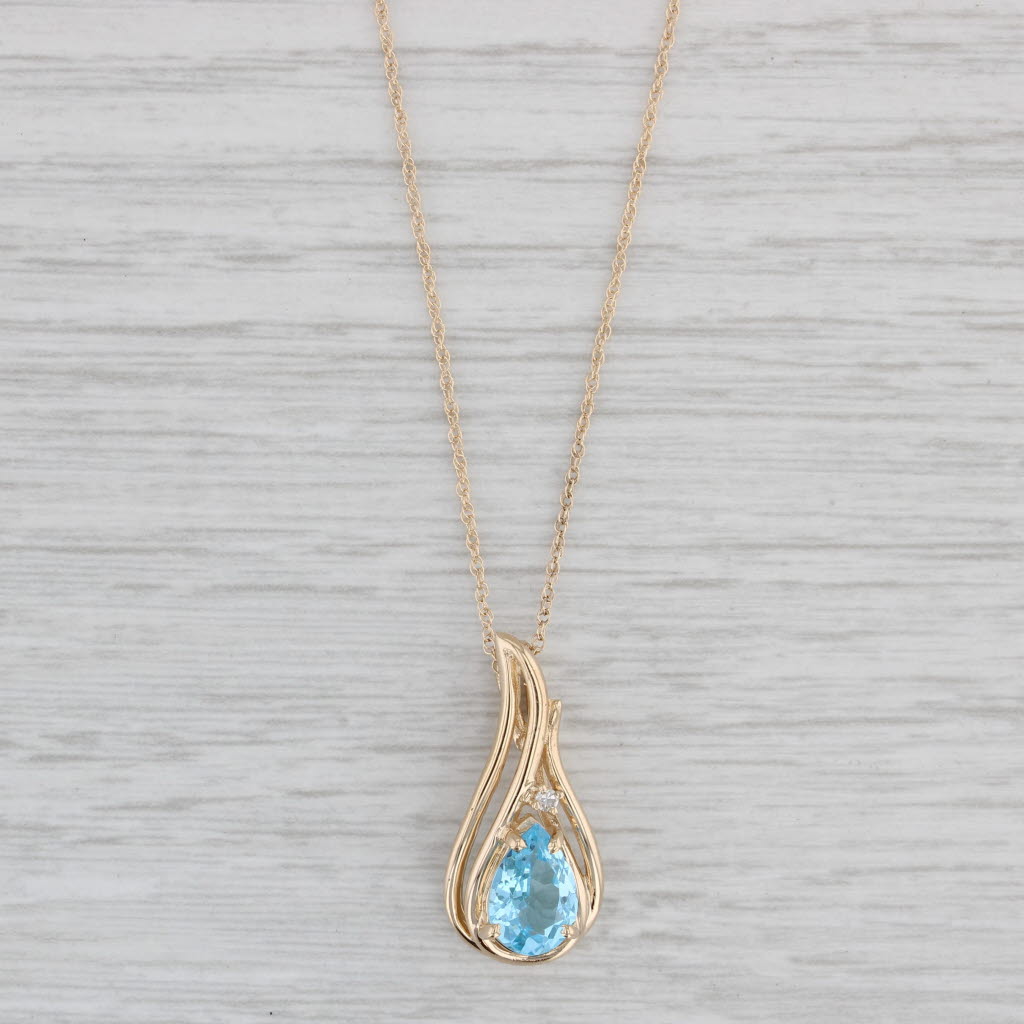 Blue topaz teardrop on sale necklace