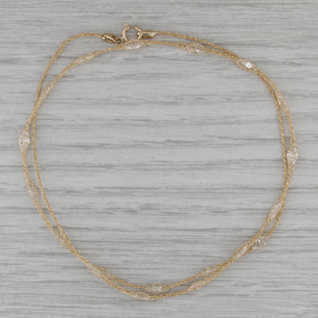 4.70ctw Marquise Cubic Zirconia Station Mesh Chain Necklace 14k Yellow Gold 18"