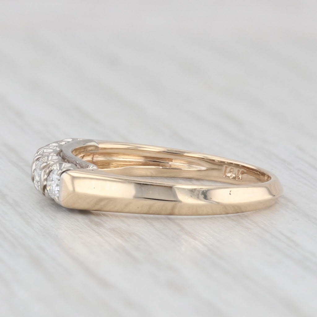 Light Gray 0.20ctw Vintage Diamond Ring 14k Yellow Gold Size 6 Stackable Wedding Band