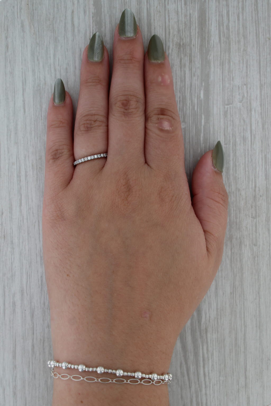 0.25ctw Diamond Wedding Band 14k White Gold Size 6.25 Stackable Ring