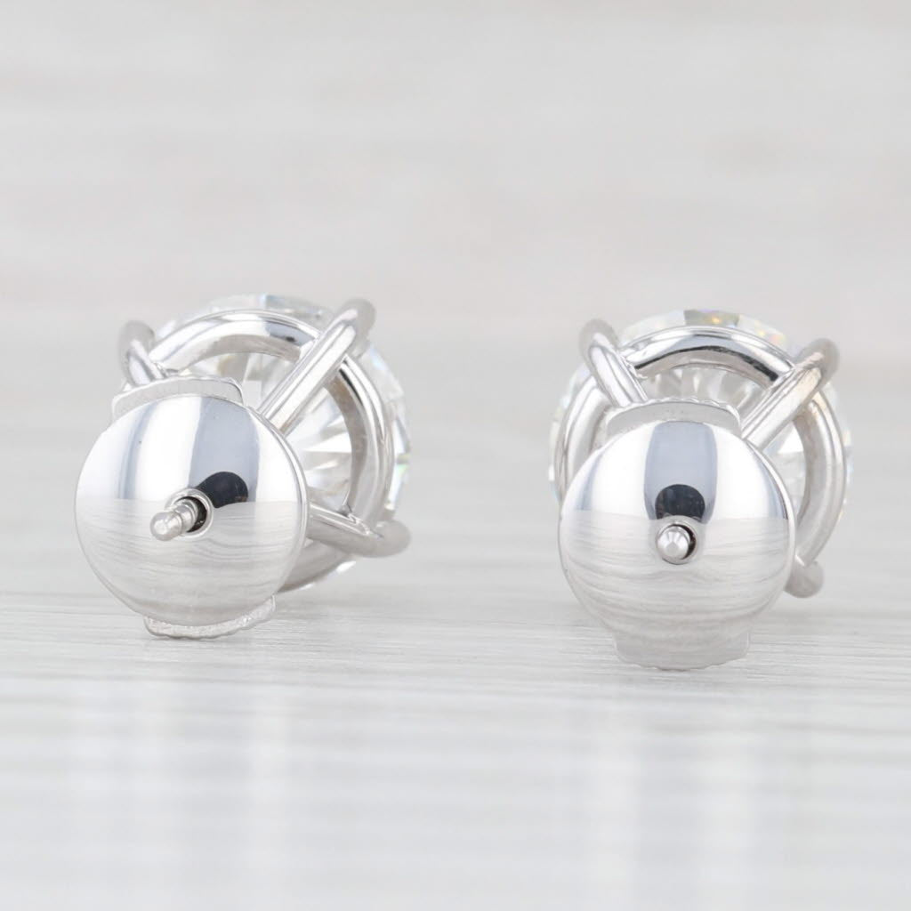 Light Gray New 6ctw Lab Created Round Diamond Stud Earrings 14k White Gold IGI F VS2