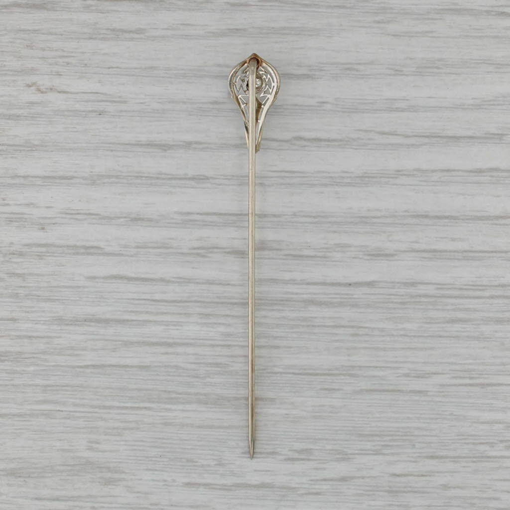 Antique VS2 Diamond Stickpin 14k Gold Platinum