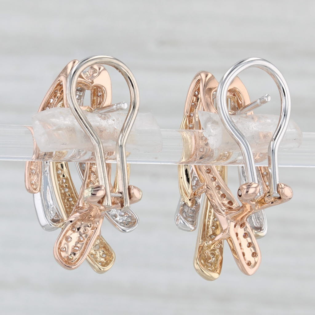 Light Gray 0.52ctw Diamond Waterfall Drop Earrings 14k Yellow White Rose Gold Omega Backs