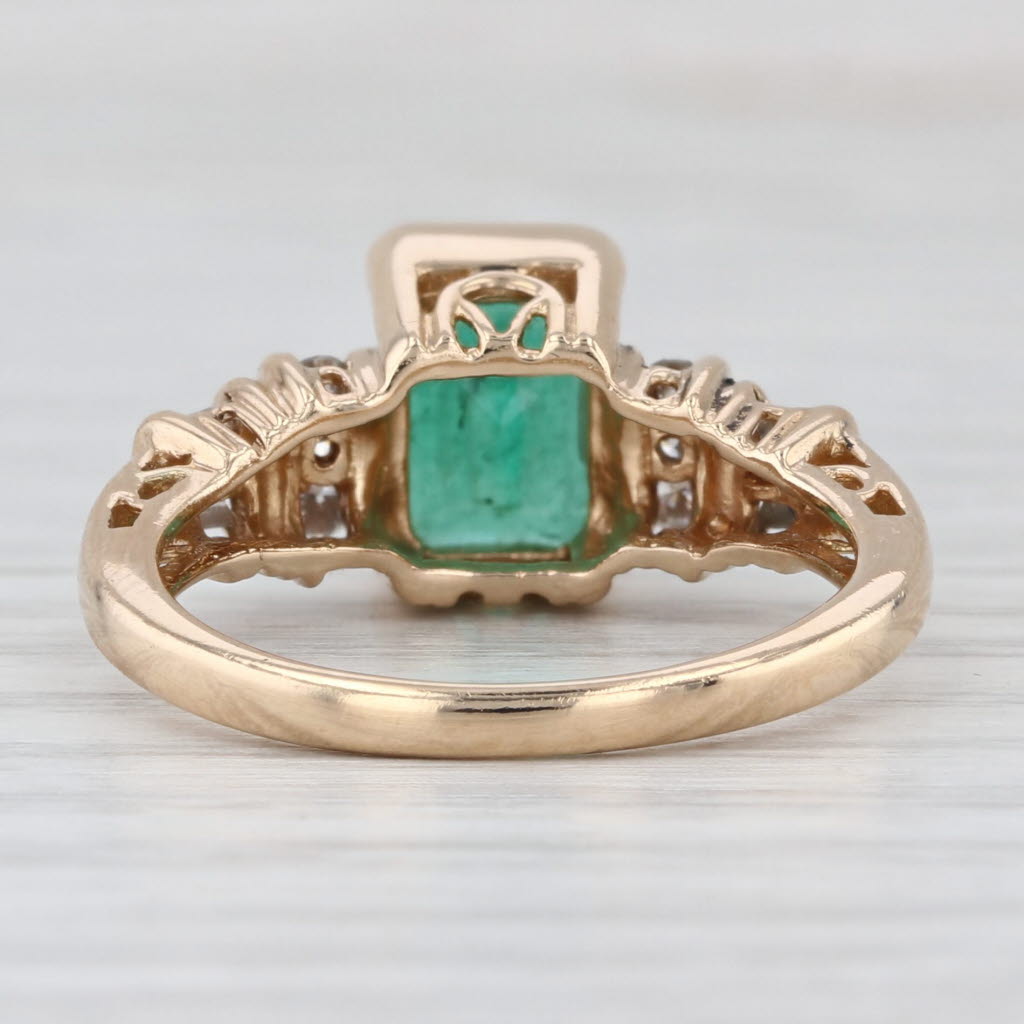 1.57ctw Emerald Diamond Ring 14k Yellow Gold Size 6.75 Engagement