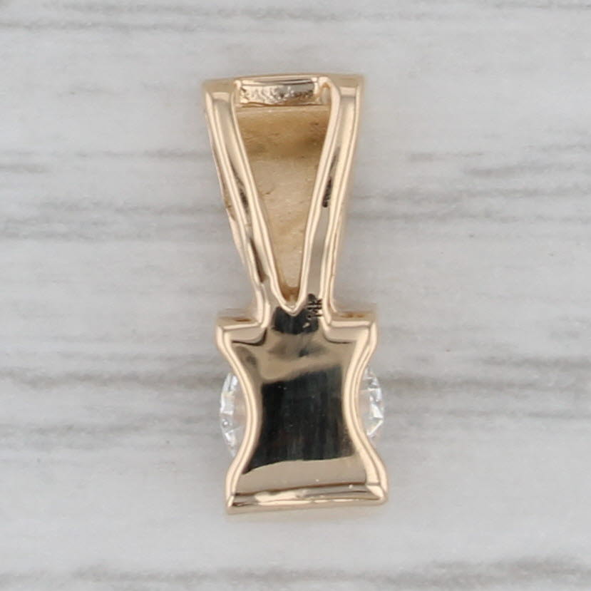 Gray 0.46ct Round Solitaire Diamond Pendant 14k Yellow Gold Small Drop