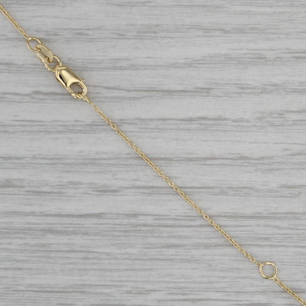 New Roberto Coin Tiny Treasures Diamond Circle Pendant Necklace 18k Gold 16"-18"