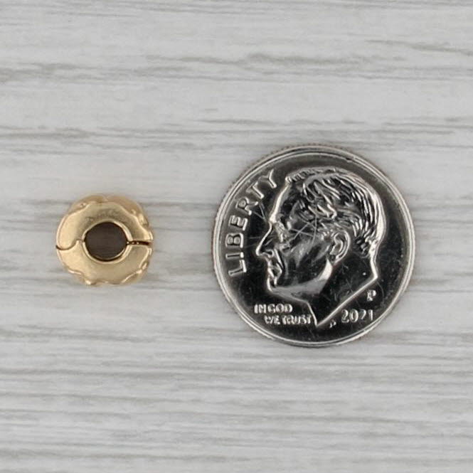 Authentic Pandora 750243 Heart Clip Bead Charm 14k Gold ALE