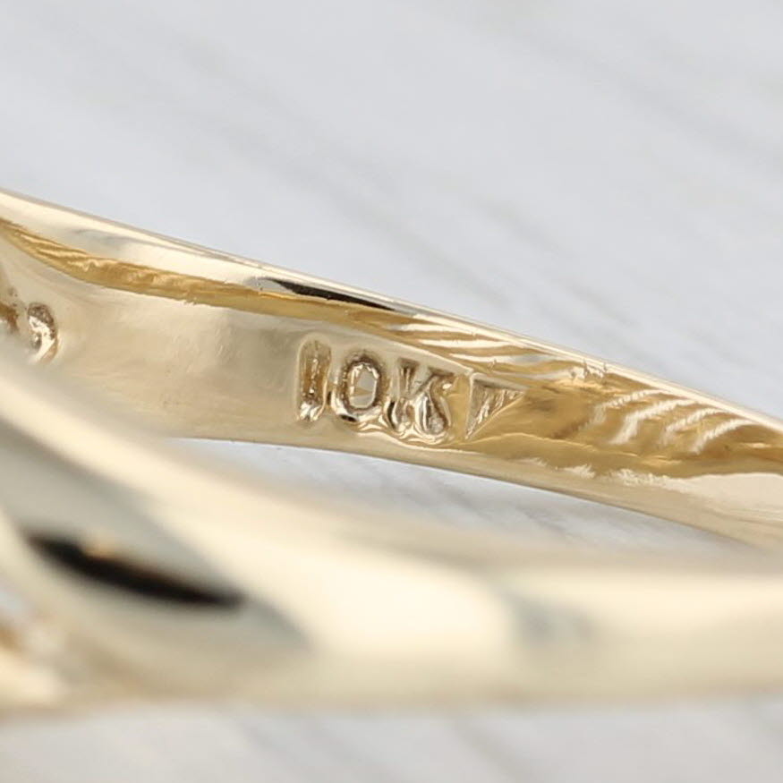 Light Gray Diamond Scalloped Ring 10k Yellow Gold Size 6