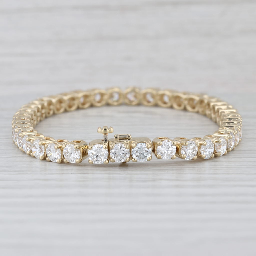 New Lab Grown Diamond Tennis Bracelet 14k Yellow Gold 6.75" 4.3mm