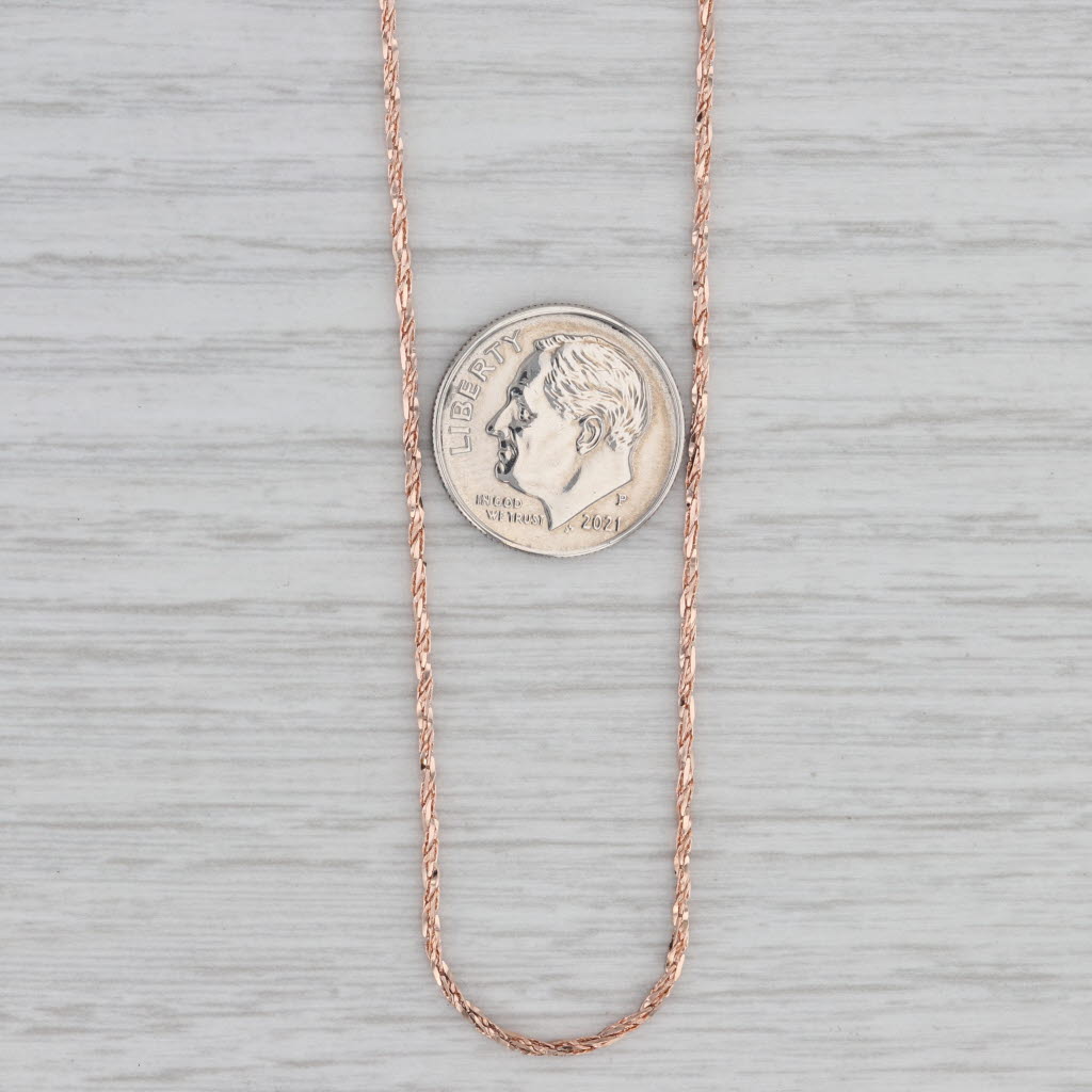 Gray Effy Rope Chain Necklace 14k Rose Gold 24" 1mm Italy
