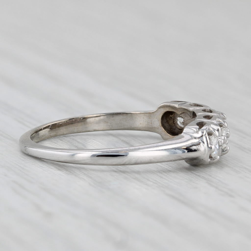 Light Gray 0.25ctw Diamond Wedding Band 14k White Gold Size 7 Stackable Anniversary Ring