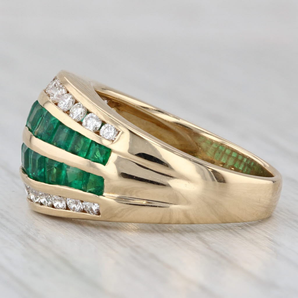 2.44ctw Emerald Diamond Ring 18k Yellow Gold Size 6.5
