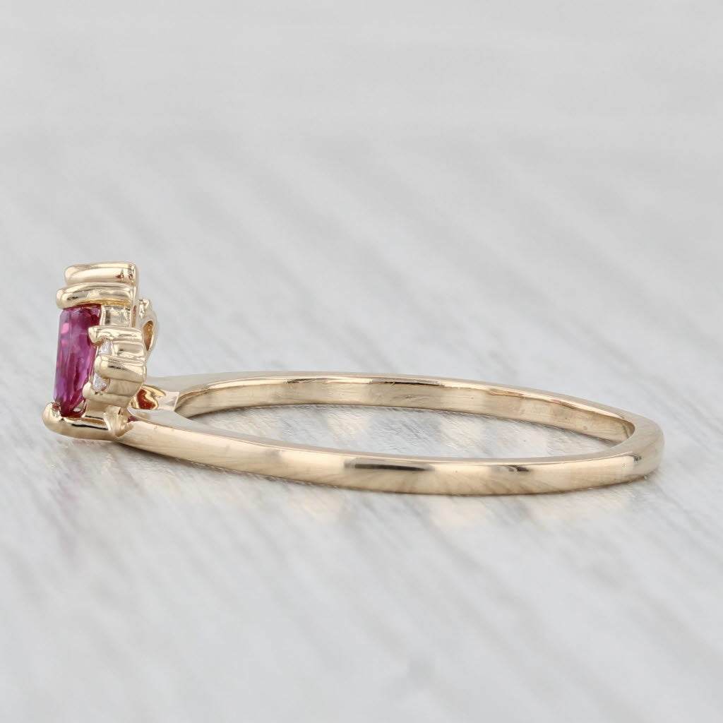 Light Gray 0.45ctw Ruby Diamond Ring Enhancer Guard 14k Yellow Gold Size 9.5 Wedding Band