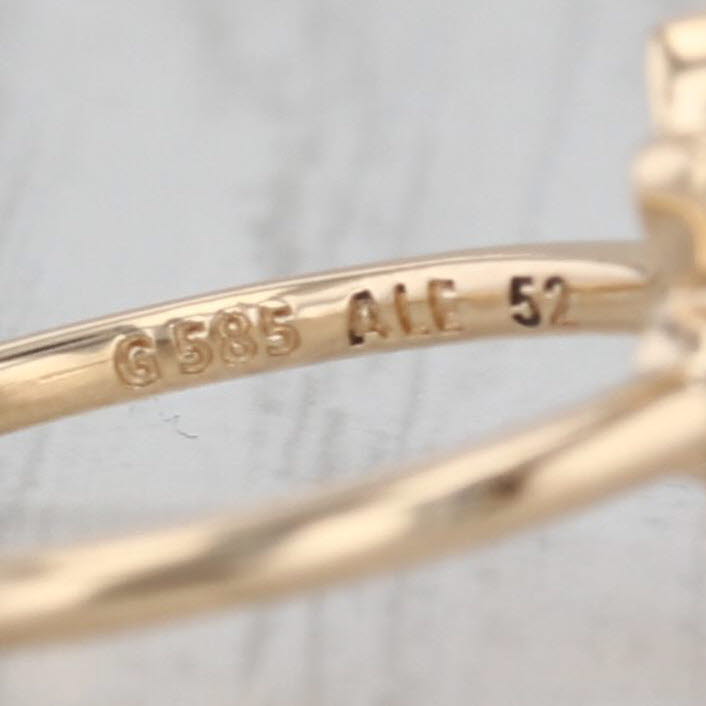 Pandora Lace Botanique Ring 14k Yellow Gold 150182CZ Size 6 Cubic Zirconia
