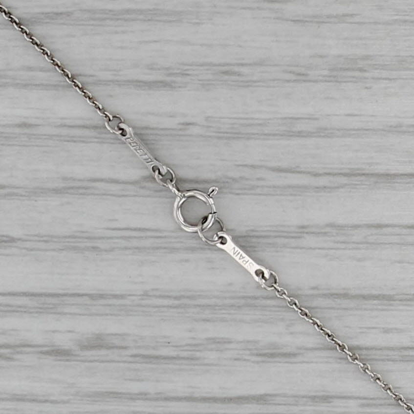 Tiffany & Co Elsa Peretti Double Teardrop Pendant Necklace Sterling Silver 18"