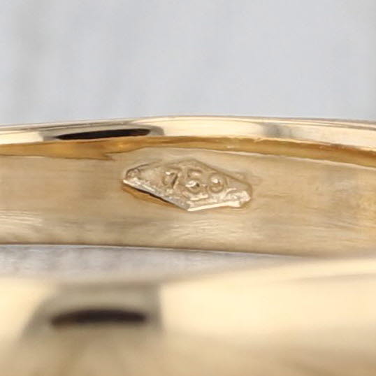 0.21ctw White & Green Cubic Zirconia Stackable Ring 18k Yellow Gold Sz 7.5 Band